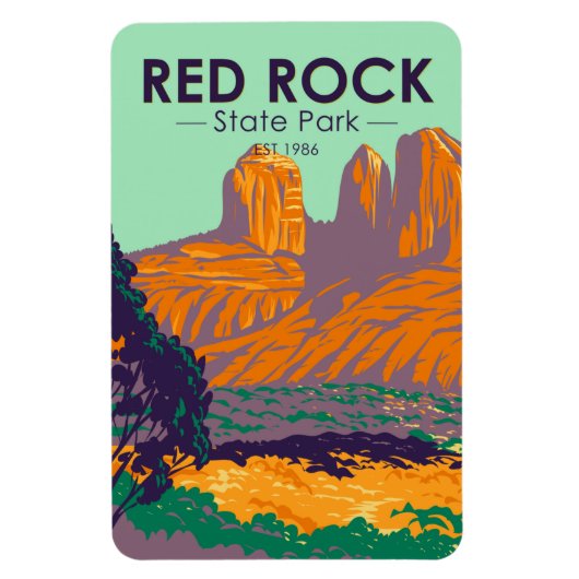Rock Staat Park Arizona Vintag Magnet (Vertikal)