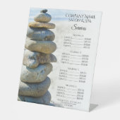 Rock Stack Cairn Wellness-Center Salon Services Me Sockelschild (Vorderseite)