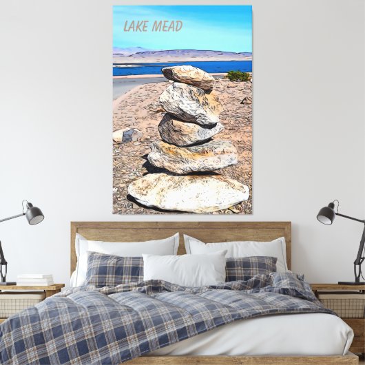 Rock Stacking Leinwanddruck (Insitu (Schlafzimmer))