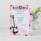 ROCK STAR 12x18 Pink Rocker Einladung zum Geburtst (Stehend Vorderseite)