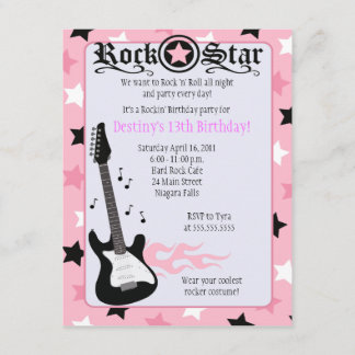 ROCK STAR 4x5 Rocker Rocker Geburtstag Einladung