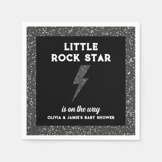 Rock Star Baby Dusche Black Rock and Roll Serviette (Vorderseite)