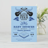 Rock Star Baby Shower Einladung (Stehend Vorderseite)