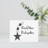 Rock Star Babysitter Postkarte (Stehend Vorderseite)