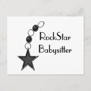 Rock Star Babysitter Postkarte