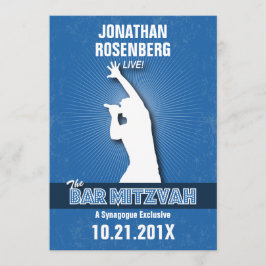 Rock Star Bar Mitzvah Einladung in Blue