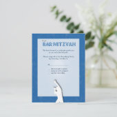 Rock Star Bar Mitzvah Repcard in Blue RSVP Karte (Stehend Vorderseite)
