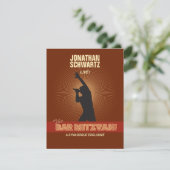 Rock Star Bar Mitzvah Repcard in Brown RSVP Karte (Stehend Vorderseite)