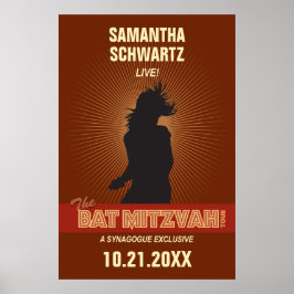 Rock Star Bat Mitzvah Poster in Brown