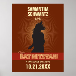 Rock Star Bat Mitzvah Poster in Brown
