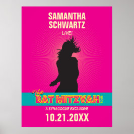 Rock Star Bat Mitzvah Poster in heiß rosa