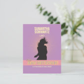 Rock Star Bat Mitzvah Reply Card Lila Rosa RSVP Karte (Stehend Vorderseite)