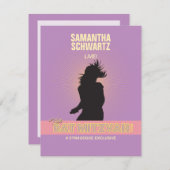 Rock Star Bat Mitzvah Reply Card Lila Rosa RSVP Karte (Vorne/Hinten)