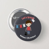 Rock Star Birthday Boy Button (Vorne & Hinten)
