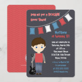 Rock Star Birthday Boy Einladung (Vorne/Hinten)
