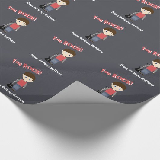 Rock Star Birthday Boy Geschenkpapier (Ecke)