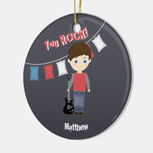 Rock Star Birthday Boy Keramik Ornament (Links)
