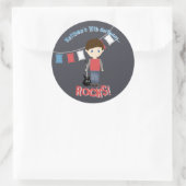 Rock Star Birthday Boy Runder Aufkleber (Tasche)