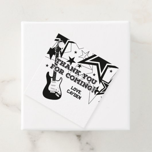 Rock Star Birthday Gitarre schwarz-weiße Sterne Geschenkanhänger (Beispiel)