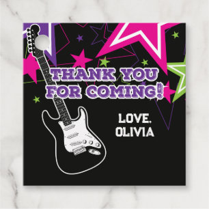 Rock Star Birthday Guitar Pink Lila Vielen Dank Geschenkanhänger