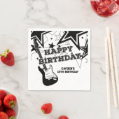 Rock Star Birthday Guitar Schwarz-weiß Stars Serviette (Beispiel)