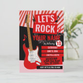 Rock Star Birthday Party Invitation Einladung (Stehend Vorderseite)