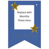 Rock Star Birthday Party Month Banner Blue Gold (Dritte Fahne)