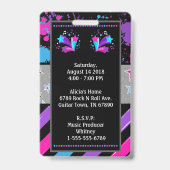 Rock star Birthday Party VIP Pass Einladung Abzeic Ausweis (Rückseite)