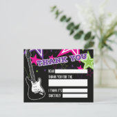 Rock Star Birthday Vielen Dank Postkarte (Stehend Vorderseite)