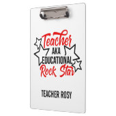 Rock Star Black Red Teacher Clipboards Klemmbrett (Links)