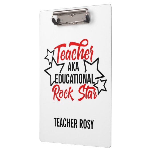 Rock Star Black Red Teacher Clipboards Klemmbrett (Links)