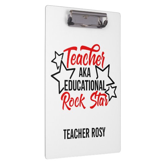 Rock Star Black Red Teacher Clipboards Klemmbrett (Rechts)