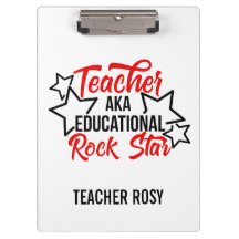Rock Star Black Red Teacher Clipboards