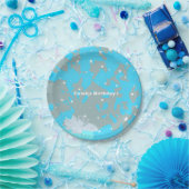 Rock Star Blue & Gray Grunge Geburtstagsparty Tell Pappteller (Party)