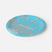 Rock Star Blue & Gray Grunge Geburtstagsparty Tell Pappteller (Schrägansicht)