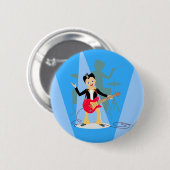 Rock Star Boy Geburtstagsparty Button (Vorne & Hinten)