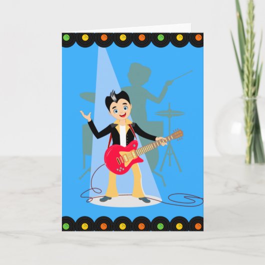 Rock Star Boy Geburtstagsparty Karte (Vorderseite)