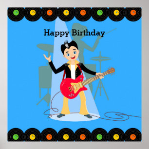 Rock Star Boy Geburtstagsparty Poster