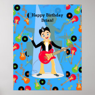 Rock Star Boy Geburtstagsparty Poster