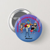 Rock Star Boys Band Geburtstagsparty Button (Vorne & Hinten)