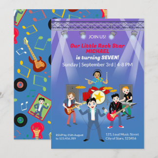 Rock Star Boys Band Geburtstagsparty Einladung