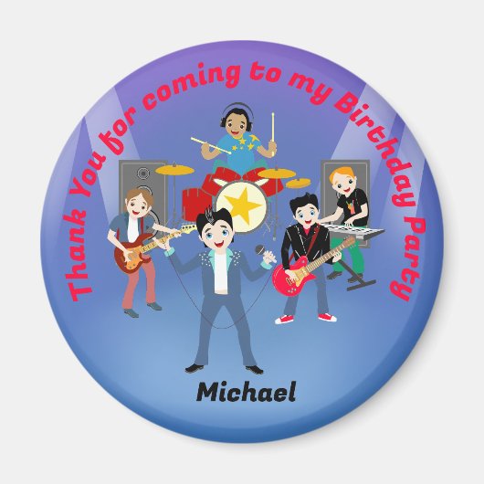 Rock Star Boys Band Geburtstagsparty Magnet (Vorne)