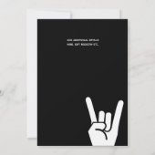 ROCK STAR BOYS Kinderdusche Red Black Modern Guita Einladung (Rückseite)