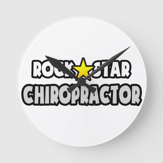 Rock Star Chiropraktiker Runde Wanduhr (Vorderseite)