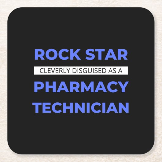 Rock Star Cleverly Disguised As A Pharmacy Tech Rechteckiger Pappuntersetzer (Vorderseite)