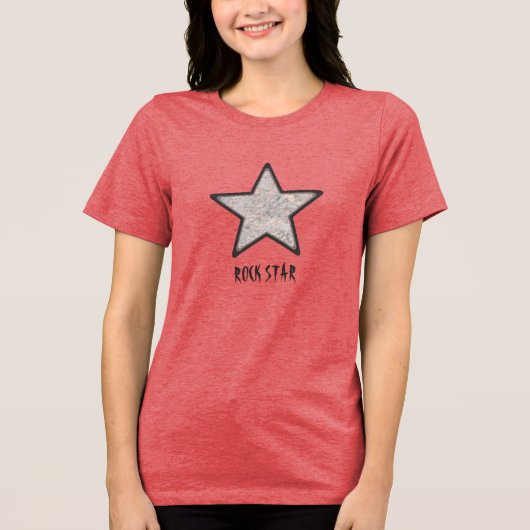 Rock Star Cool Rock Textur mit benutzerdefiniertem Tri-Blend Shirt (Vorderseite)