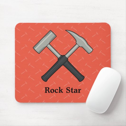 Rock Star! Crossed Geology Hammers Mousepad (Mit Mouse)
