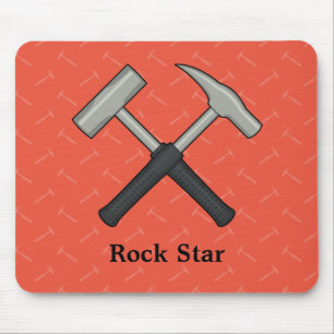 Rock Star! Crossed Geology Hammers Mousepad