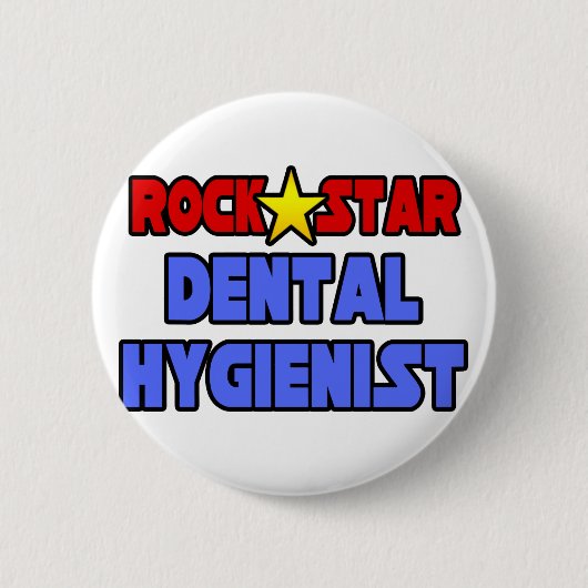 Rock Star Dental Hygienist Button (Vorderseite)