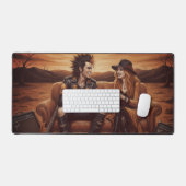 “Rock star Desk Mat – Orange & Black Couple” Schreibtischunterlage (Tastatur & Maus)